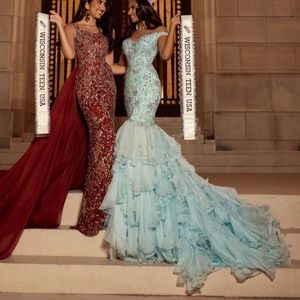 Blue Custom Couture Sherri Hill Gown